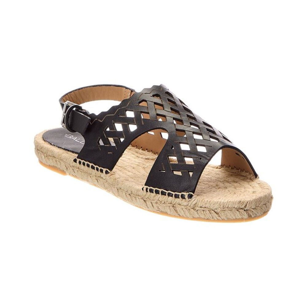 Baldinini Leather Espadrille, Black